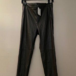 NWT~ Zara vegan leather skinny legging~dark grey